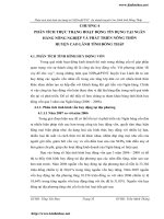 Phân tích THỰC TRẠNG HOẠT ĐỘNG tín dụng tại Ngân hàng Nông nghiêp và phát triển Nông thôn chi nhánh huyện Cao Lãnh tỉnh Đồng Tháp