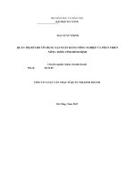 QUẢN TRỊ RỦI RO TÍN DỤNG TẠI NGÂN HÀNG NÔNG NGHIỆP VÀ PHÁT TRIỂN NÔNG THÔN TỈNH BÌNH ĐỊNH