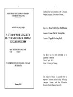 A study of some linguistic features of barack obama's english speeches 