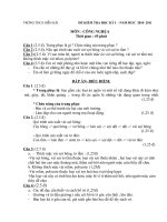 Đề+Đáp án thi KSCL học kỳ I Môn CN6 năm học 2010-2011