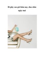 Đi giày cao gót hôm nay, đau chân ngày mai