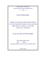 Nghiên cứu một số đặc điểm nông sinh học và tuyển chọn một số giống cà chua quả nhỏ trồng trong vụ đông và vụ xuân hè tại gia lộc hải dương 