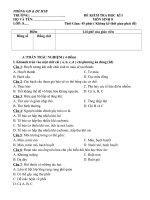 ĐỀ KIỂM TRA HỌC KÌ I MÔN SINH 8 (2010-2011)