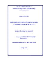 Phát triển bảo hiểm xã hội tự nguyện cho nông dân tỉnh hưng yên 