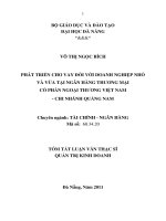 Phát triển cho vay đối với doanh nghiệp nhỏ và vừa tại ngân hàng thương mại cổ phần ngoại thương việt nam   chi nhánh quảng nam 