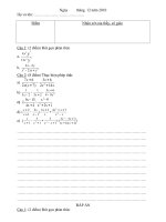 Đề + ĐA KT cộng, trừ, nhân, chia phân thức