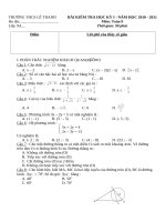 De va huong dan cham kiem tra hoc ky I nam 2010-2011