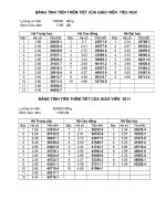 Tính tiền kê tiết của giáo viên 2010-2011