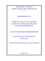 Luận văn nghiên cứu công tác đào tạo nghề tại một số cơ sở đào tạo nghề huyện gia lâm thành phố hà nội 