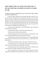 HOÀN THIỆN CÔNG TÁC HẠCH TOÁN TIÊU THỤ VÀ KẾT QUẢ TIÊU THỤ SẢN PHẨM TẠI CÔNG TY CƠ KHÍ HÀ NỘI