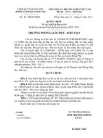Gián án QĐ số 05 và số 06/QĐ-PGDĐT ngày 11/01/2011 về việc thành lập ban coi thi và ban chấm thi kỳ thi HSG CẤP HUYỆN NĂM HỌC 2010 -2011