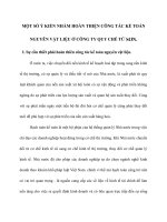 MỘT SỐ Ý KIẾN NHẰM HOÀN THIỆN CÔNG TÁC KẾ TOÁN NGUYÊN VẬT LIỆU Ở CÔNG TY QUY CHẾ TỪ SƠN