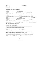 Bài giảng Đề kiểm tra 15 anh 8 lần 3