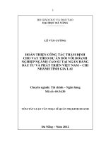 Hoàn thiện công tác thẩm định cho vay theo dự án đối với doanh nghiệp ngành cao su tại ngân hàng đầu tư và phát triển việt nam   chi nhánh tỉnh gia lai 