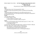 Gián án Đề thi HSG Sinh huyện Con Cuông 2010-2011