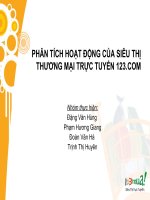 PHÂN TÍCH HOẠT ĐỘNG của SIÊU THỊ THƯƠNG mại TRỰC TUYẾN 123 COM 