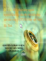 Đề tài: Biện pháp tăng nguồn nguyên liệu đầu vào cho chế biến thủy sản của công ty CPXNK Thủy sản Nam Hà Tĩnh