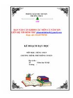 Tài liệu KẾ HOẠCH TIẾNG ANH 9-KỲ II