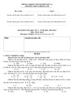 Bài kiểm tra học kỳ I_Lý 9