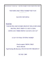 Luận văn ảnh hưởng một số biện pháp kỹ thuật đến sinh trưởng, phát triển và chất lượng giống lily tiber trồng tại sapa lào cai 