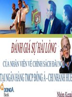 ĐÁNH GIÁ sự hài LÒNG của NHÂN VIÊN về CHÍNH SÁCH đãi NGỘ tại NGÂN HÀNG TMCP ĐÔNG á   CHI NHÁNH HUẾ 