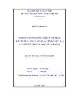 Nghiên cứu ảnh hưởng một số chế phẩm chiết xuất từ thực vật để làm giảm sự mất đạm sau khi bón cho lúa tại gia lâm, hà nội 