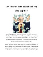 Những lời khuyên chân thành của những tỷ phú trên khắp thế giới