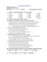 Đề ôn HK I Anh 10 số 3