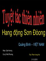 Bài giảng Hang động Sơn đoong
