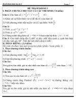 Đề thi tham khảo HKI - Lớp 12