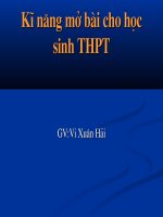 Kĩ năng mở bài cho học sinh phổ thông