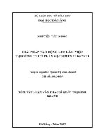 Giải pháp tạo động lực làm việc tại công ty cổ phần gạch men cosevco 