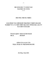 Giải pháp tài chính hỗ trợ phát triển doanh nghiệp vừa và nhỏ trên địa bàn tỉnh đắk lắk từ nay đến năm 2015 