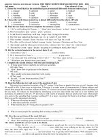 ĐỀ THI HKI CHUẨN ( có đáp án + bài nghe)