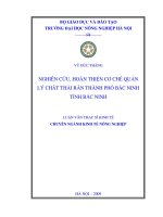 Nghiên cứu hoàn thiện  cơ chế quản lý chất thải rắn thành phố bắc ninh tỉnh bắc ninh 