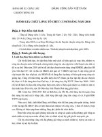 Biểu đánh giá tổ chức cơ sở đảng