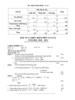 đap án môn vạt lí 6