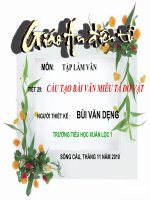 Bài soạn Cấu tạo bài văn miêu tả đồ vật