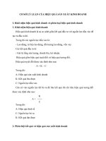 CƠ SỞ LÝ LUẬN CỦA HIỆU QUẢ SẢN XUẤT KINH DOANH