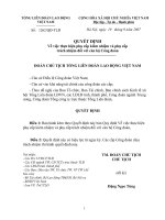 1262/QĐ-TLĐ Chế độ phụ cấp công đoàn