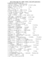 Đề cương ôn tập HKI Tiếng Anh 8