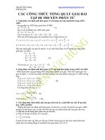 Gián án công thức giải BT di truyền