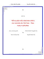 Đề tài “Hỗ trợ phát triển chính thức (ODA) của Australia cho Việt Nam – Thực trạng và giải pháp”