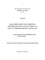 Hoạch định chiến lược marketing cho nhóm hàng thuyer sản xuất khẩu của công ty TNHH đông phương   quảng nam 