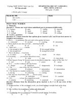 ĐỀ KIỂM TRA HK I -12 HỆ 3 NĂM