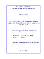 Luận văn hoàn thiện chiến lược kinh doanh mở rộng thị trường nông thôn của tổng công ty may 10 đến năm 2015 