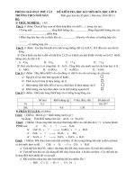 Đề kiểm tra HKI Hóa học 8 (hot)