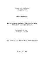 Kiểm soát chi phí tại công ty cổ phần XNK thủy sản miền trung 