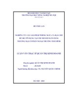 Luận văn nghiên cứu các giải pháp phòng ngừa và hạn chế rủi ro tín dụng tại chi nhánh ngân hàng thương mại cổ phần ngoại thương thái bình 