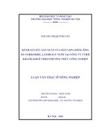 Luận văn đánh giá sức sản xuất của đàn lợn giống ông bà yorkshire, landrace nuôi tại công ty TNHH khánh khuê theo phương thức công nghiệp 